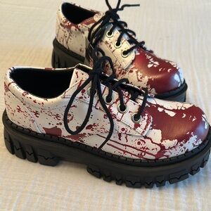 NIB Dolls Kill Trickz N Treatz Carrie Scream Queen Oxford Shoes